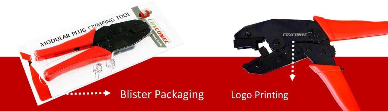 Cat6A कनेक्टर के लिए RJ45 क्रिम्पिंग टूल OEM सेवा